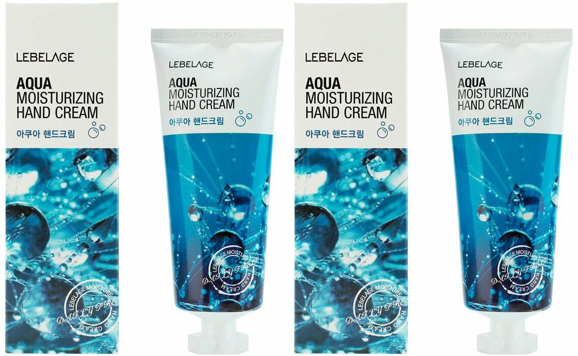 Lebelage Крем для рук Aqua Moisturizing Hand Cream, увлажняющий, 100 мл, 2 шт.