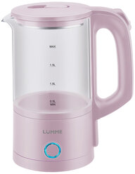 LUMME LU-4105 розовый чайник стеклянный