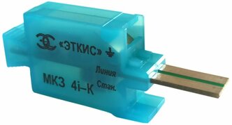 Модуль Эткис МКЗ 4i-К комплексной защиты на 1 пару (индикация, напряжение - разрядник, ток - полимерный позистор)