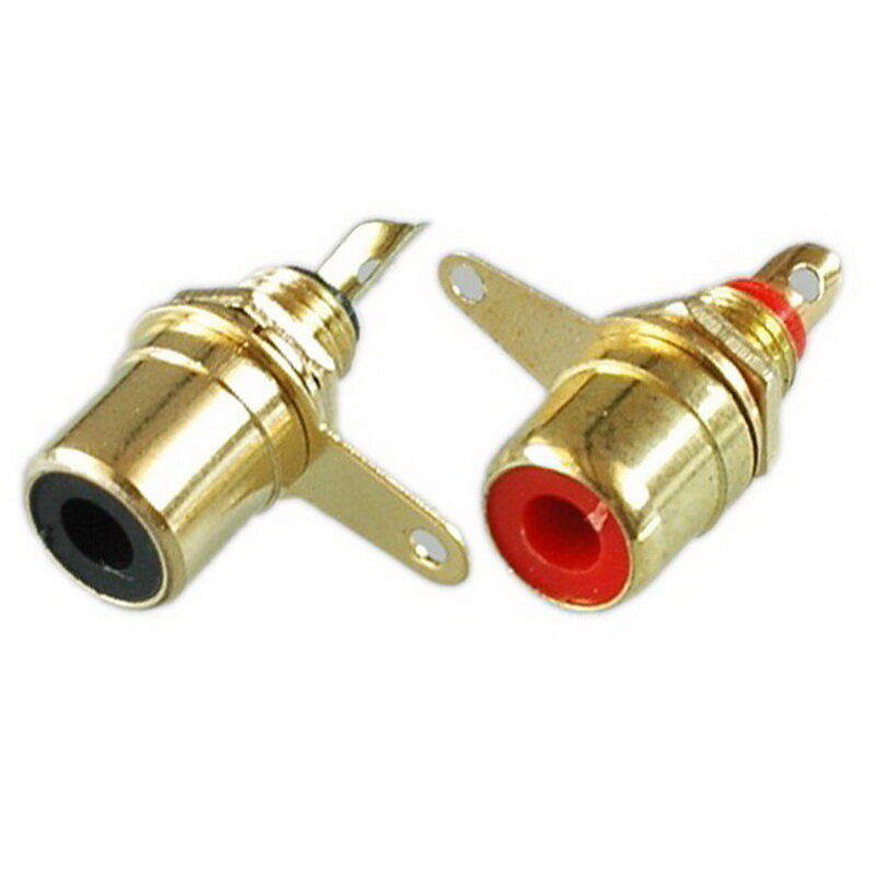 фото Разъем RCA гнездо металл на корпус, красный и черный, Gold, Pro Legend