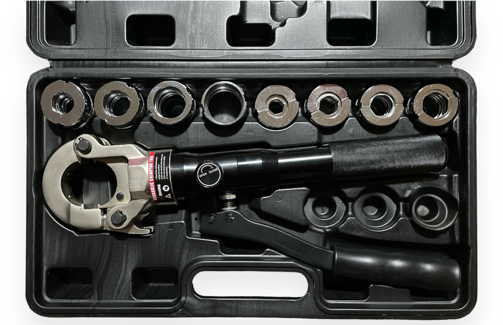 фото Обжимной гидравлический инструмент пресс клещи для труб из металлопластика, меди оцинковки нержавейки профиль TH-V