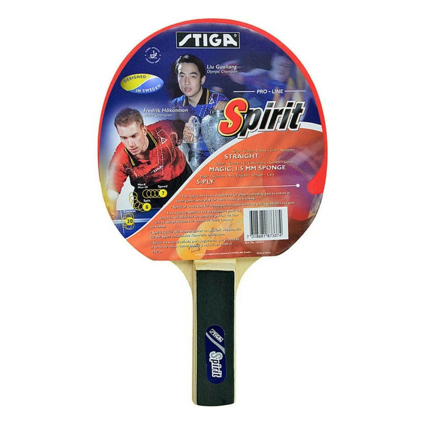 Ракетка для настольного тенниса Stiga Spirit, накладка 1,5 мм ITTF, прямая ручка