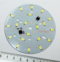 LED modul PCB-220-LM5730-20SMD-W 850Lm 10W 6000k White (D-80mm, 220V, прямого подключения) [42.5], Модуль светодиодный электротовар