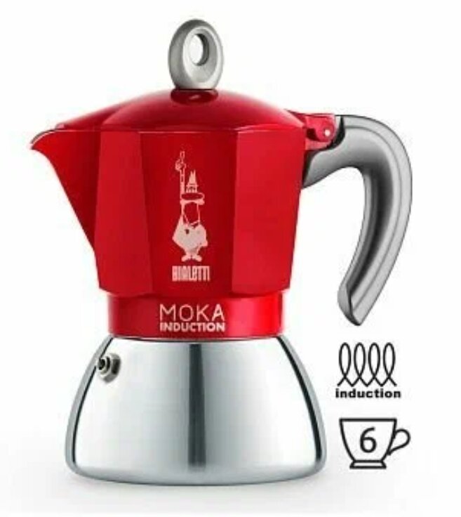 BIALETTI MOKA INDUCTION ROSSA на 6 чашек 240 мл. 6946 красный