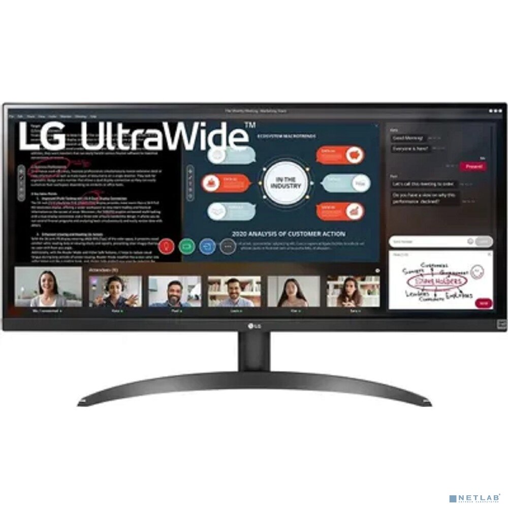 LG Монитор LCD LG 29" 29WP500-B UltraGear IPS 2560x1080 75hz 5ms 250cd 1000:1 8bit(6bit+FRC) HDR10 2xHDMI2.0 AudioOut чёрный