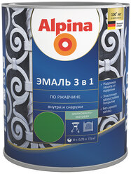 Alpina / Альпина эмаль алкидно уретановая по ржавчине черная 0,75л