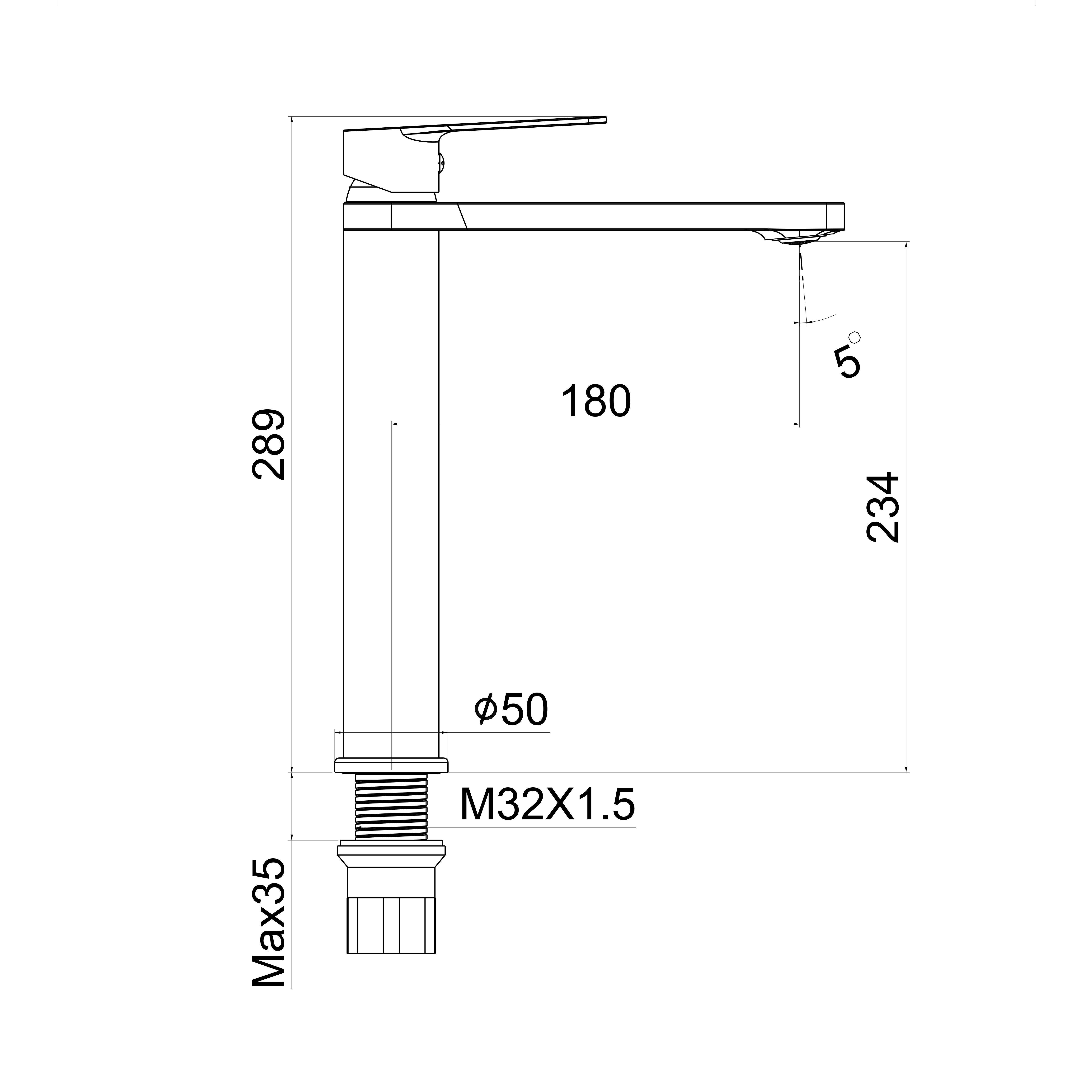 фото Cмеситель высокий для раковины TOKITO TOK-KOB-1012 (Вороненая сталь)