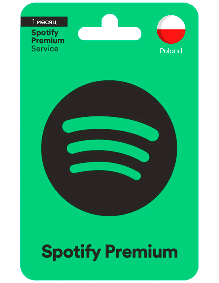Подписка Spotify Premium на 1/3/6 месяцев / Код активации Спотифай Премиум / Подарочная карта / Gift Card (Польша)