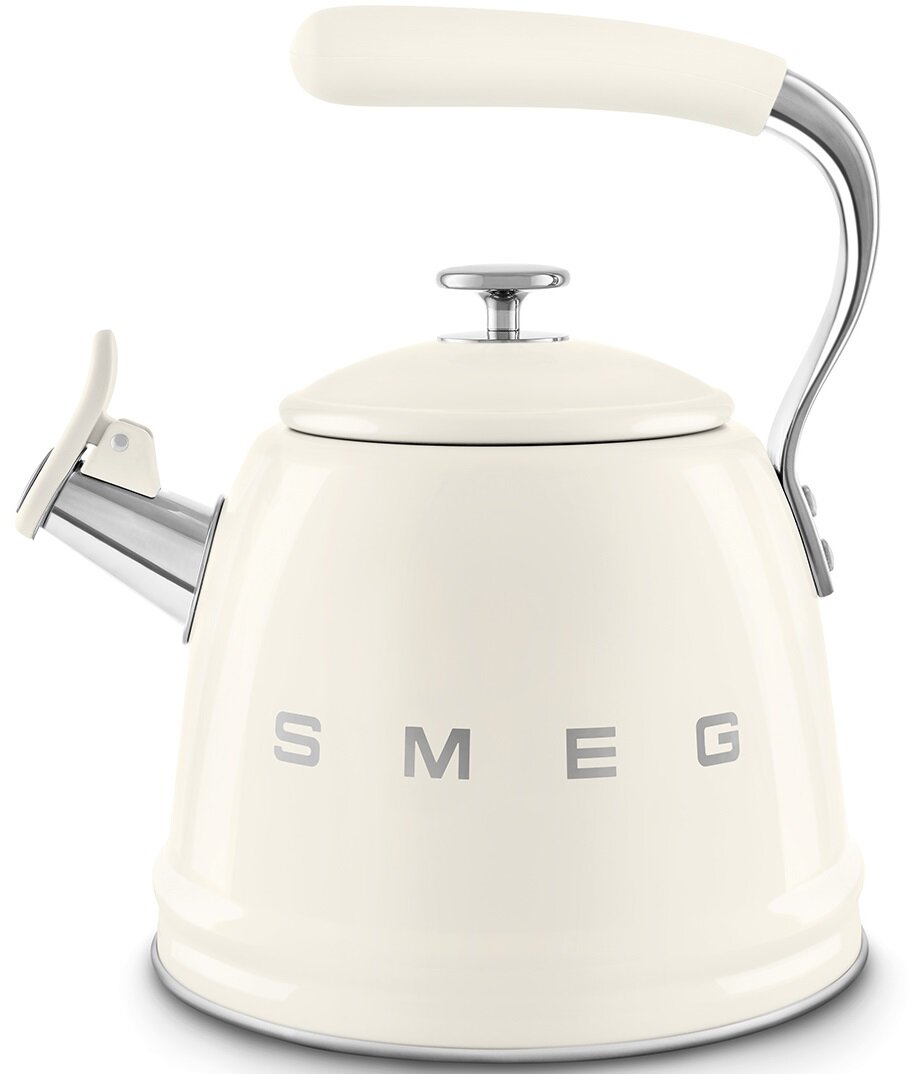 Чайник для плиты SMEG CKLW2001CR со свистком кремовый 23л