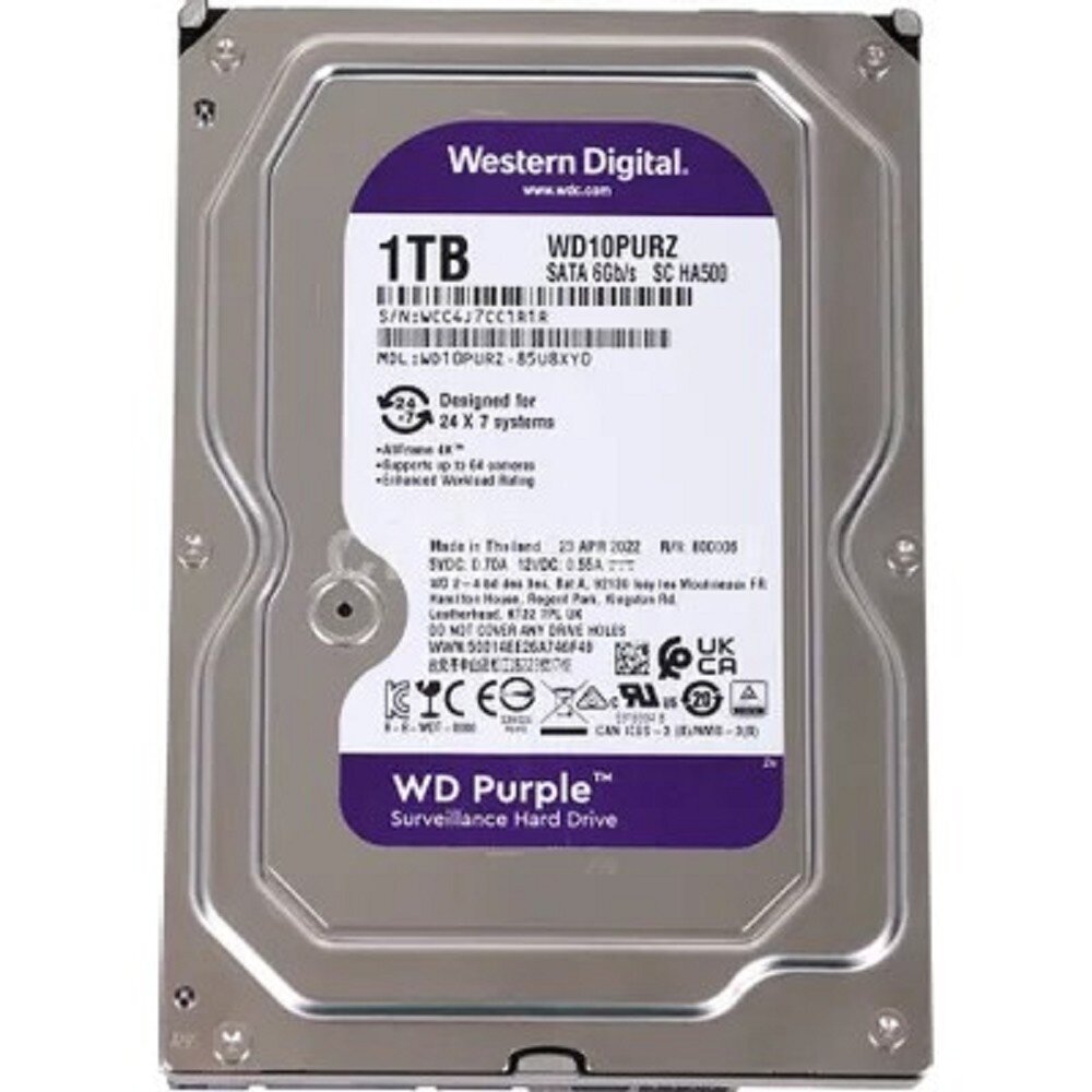 1TB WD Purple (WD11PURZ) {Serial ATA III 5400- rpm 64Mb 3.5"}