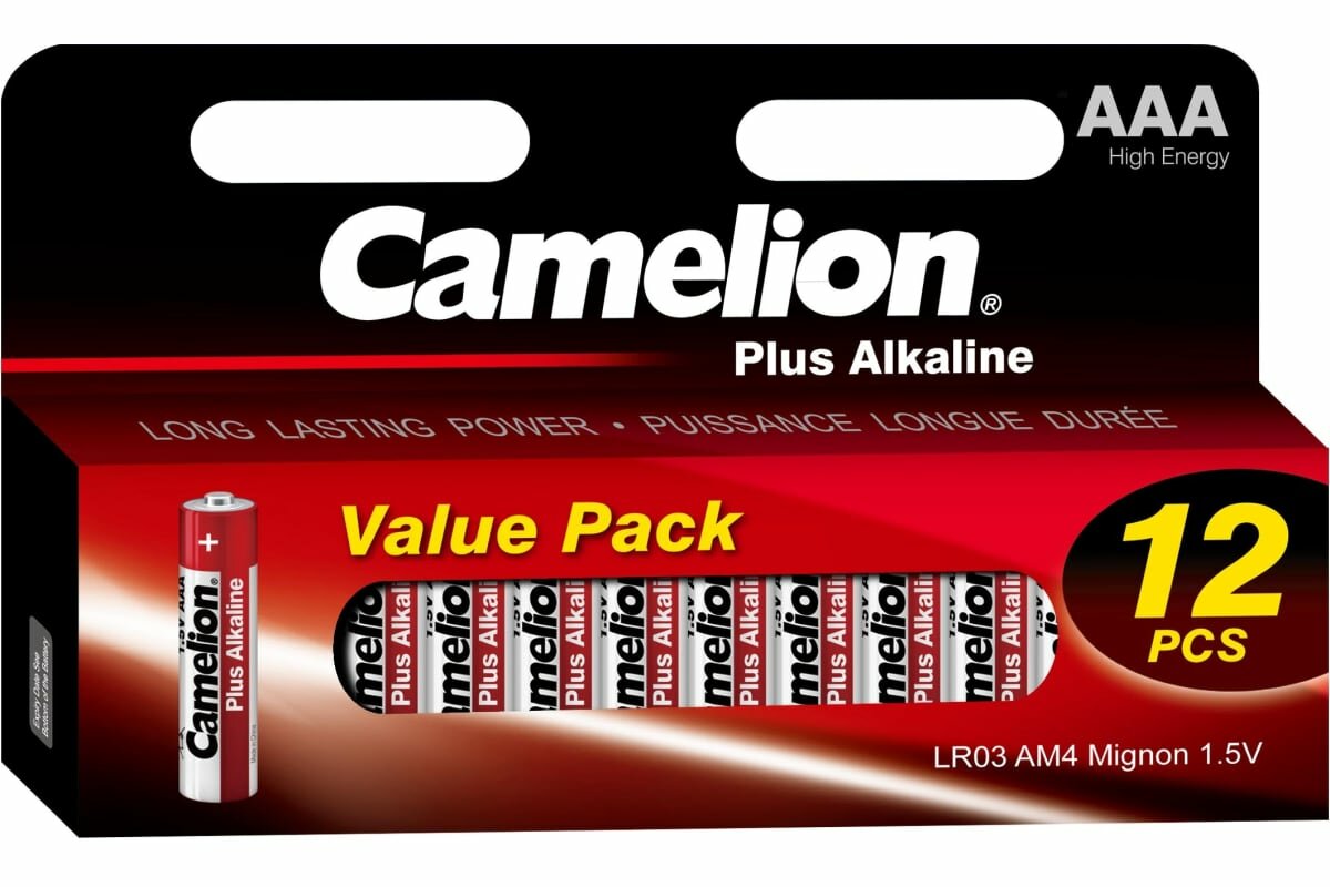 Батарейка Camelion LR03 Plus Alkaline BLOCK-12 LR03-HP12 1.5В 14260