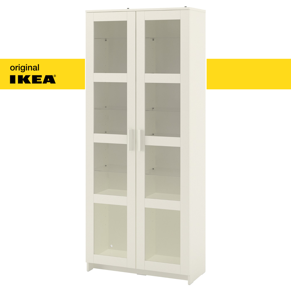 Шкаф-витрина икеа IKEA Brimnes Бримнэс 80x190 см белый