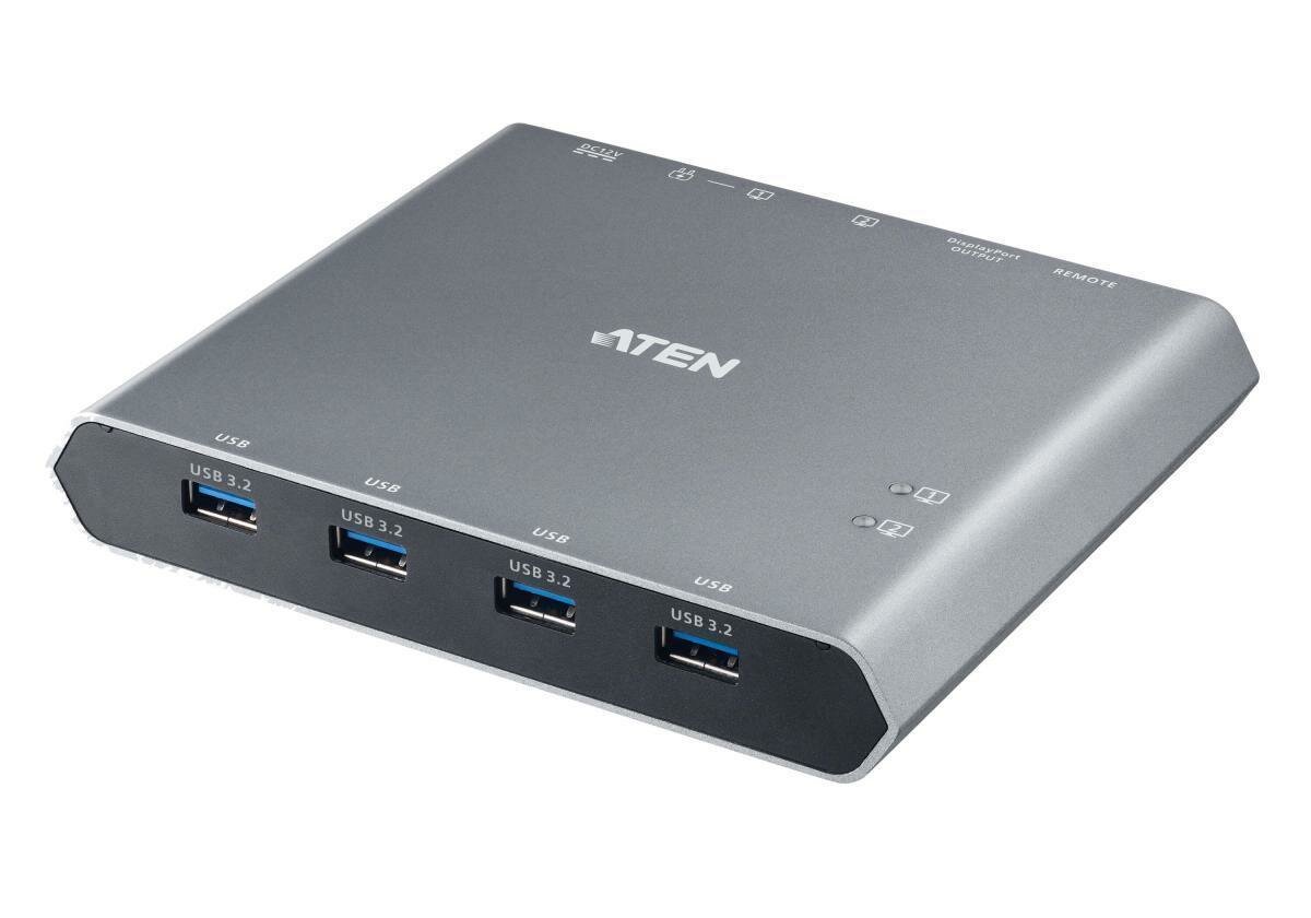Док-переключатель ATEN US3311 / US3311-AT-G, 2-портовый 4K DisplayPort USB-C KVM док-пе. ATEN US3311-AT-G