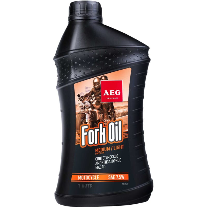 фото Амортизаторное масло для вилок мотоциклов AEG SAE 7,5W 4,4-5,1 cSt, 1 л, 33622