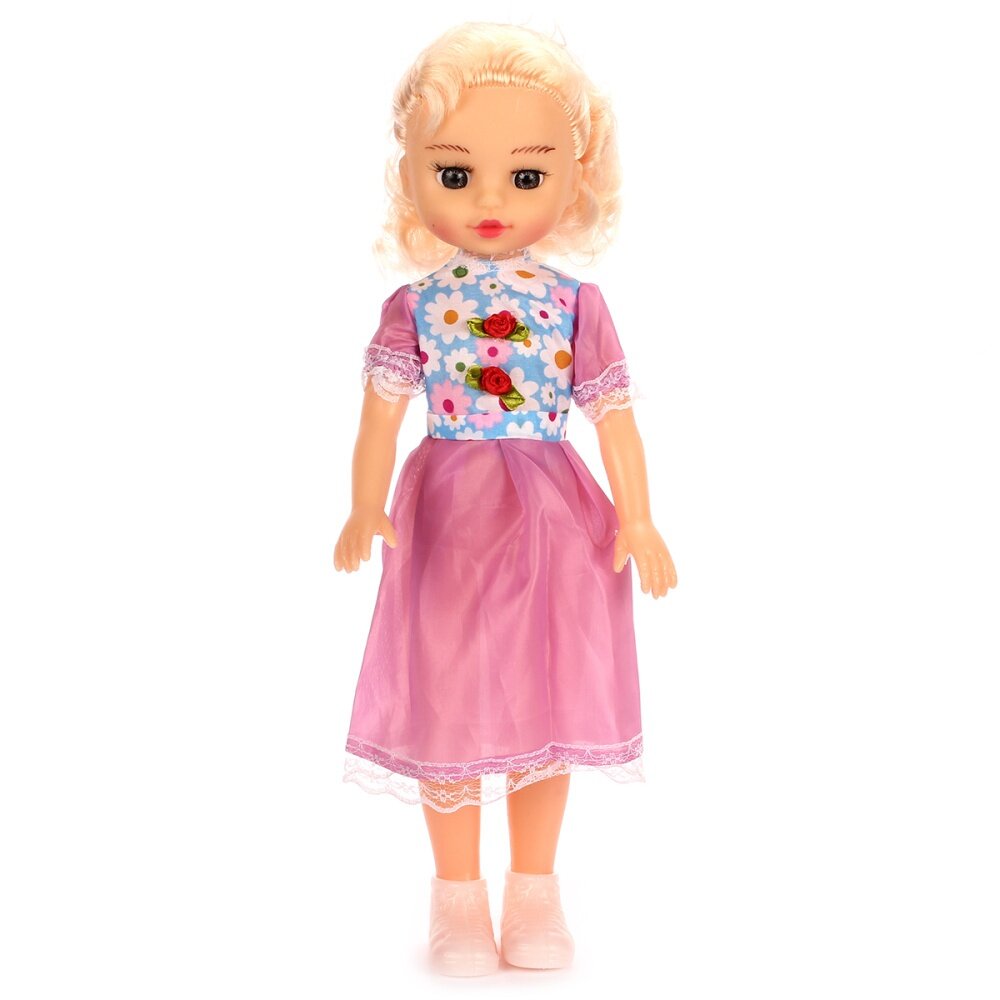 Кукла TOY MIX Озвученная, 50 см, розовое платье с принтом (RT-62)
