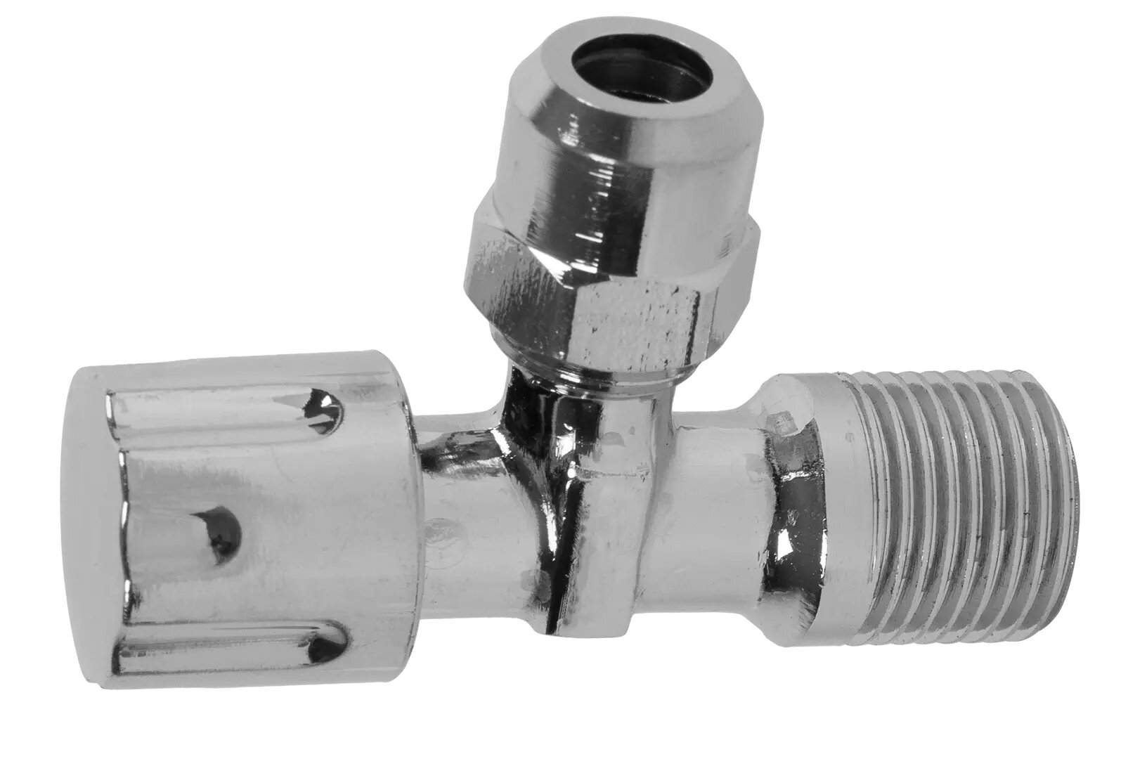 фото Вентиль угловой Equation для подключения смесителя 1/2хМ10 хромированный