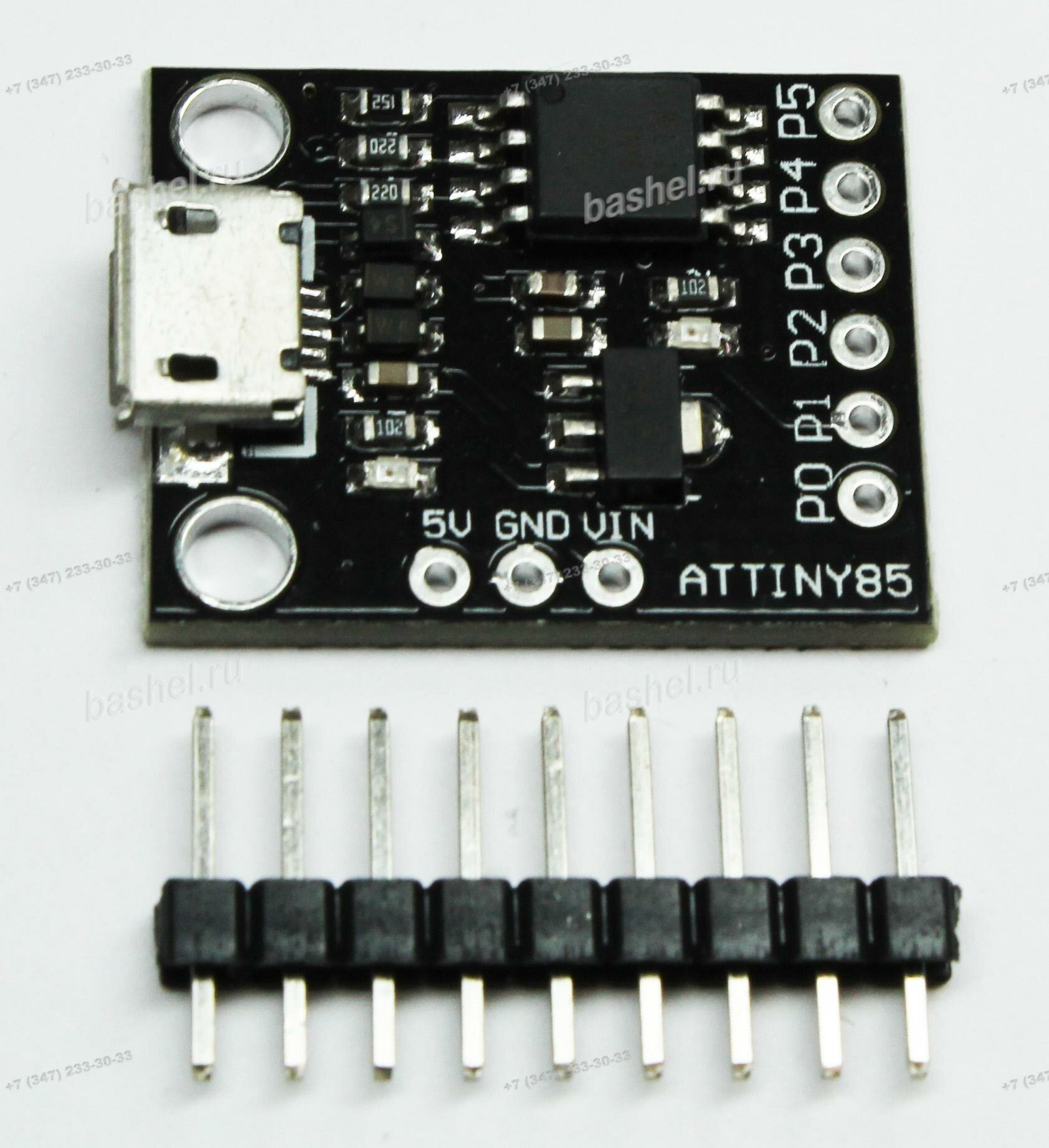 Digispark ATTINY85 Micro USB Встраиваемый МК модуль на базе МК ATtiny85 электротовар