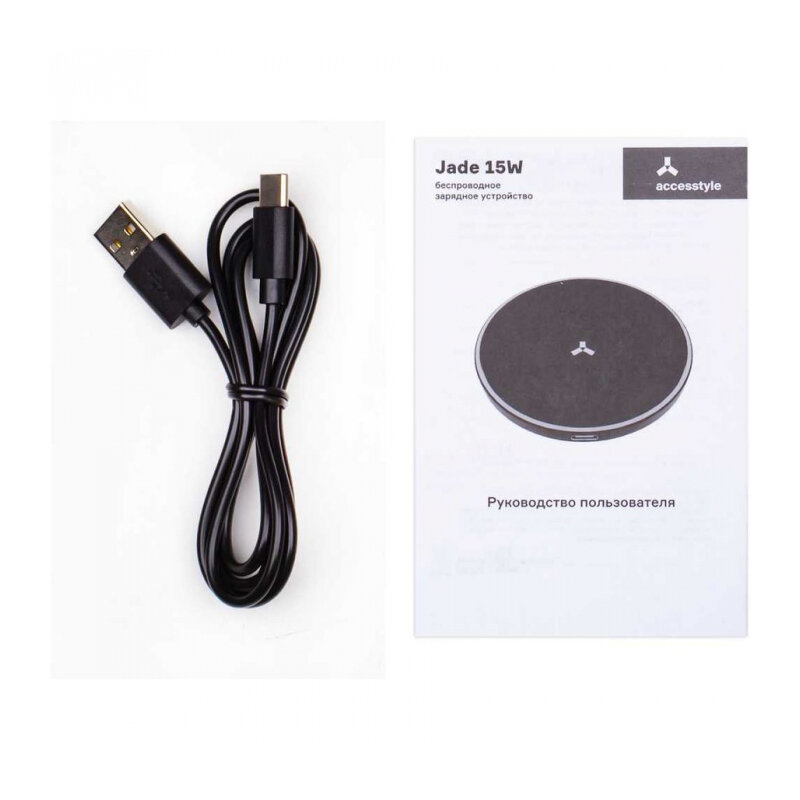 Беспроводное зарядное устройство Accesstyle Jade 15W, USB, черный Noname - фото №4