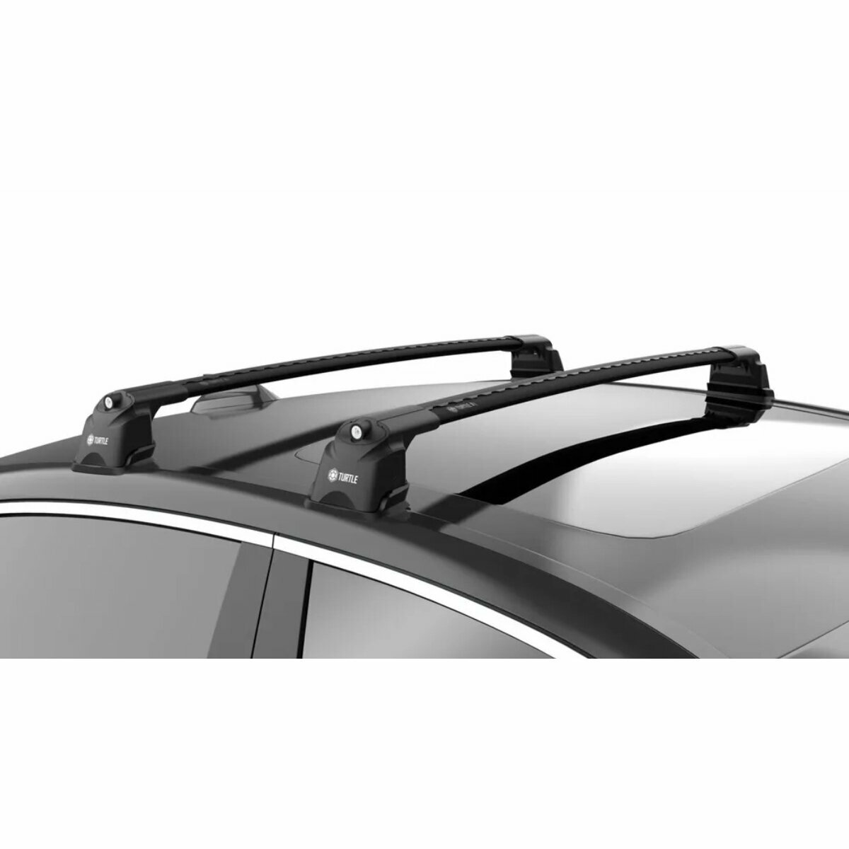 Багажник на крышу Turtle Air-3 черные аэро дуги на Х-Трейл Т32 2014-2022 (без рейлингов) арт: TUR.0138