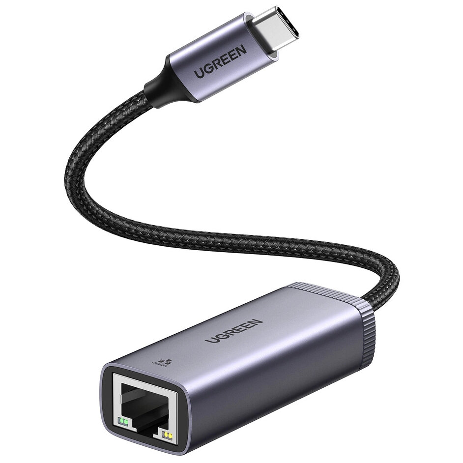 Переходник Ugreen CM483 USB-C to Gigabit Ethernet Adapter серый (40322)