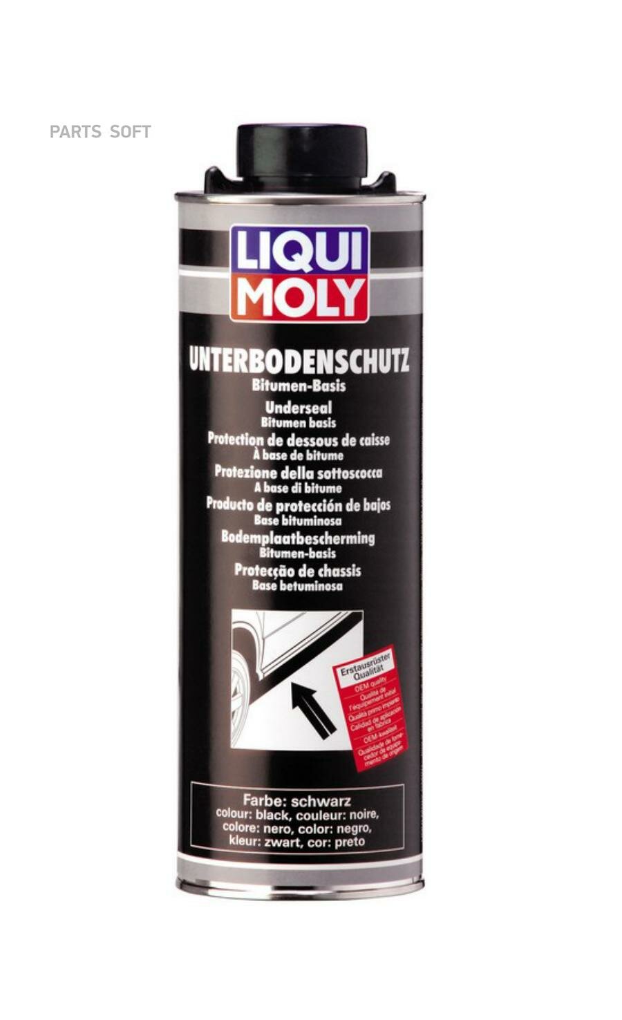 LIQUI MOLY 6112 LiquiMoly Unterboden-Schutz Bitumen schwarz 1L_антикор для днища кузова битум/смола!\