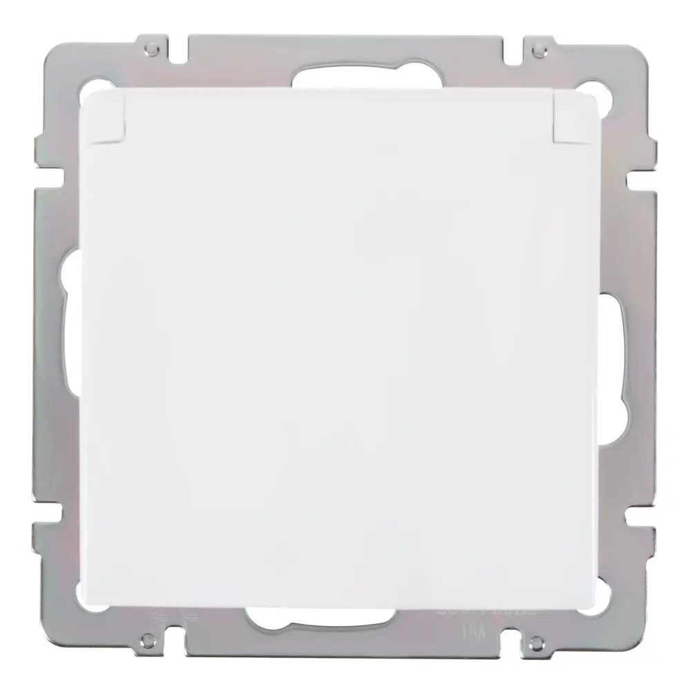 фото Розетка встраиваемая влагозащищённая Werkel с заземлением с крышкой и шторками IP44 цвет белый