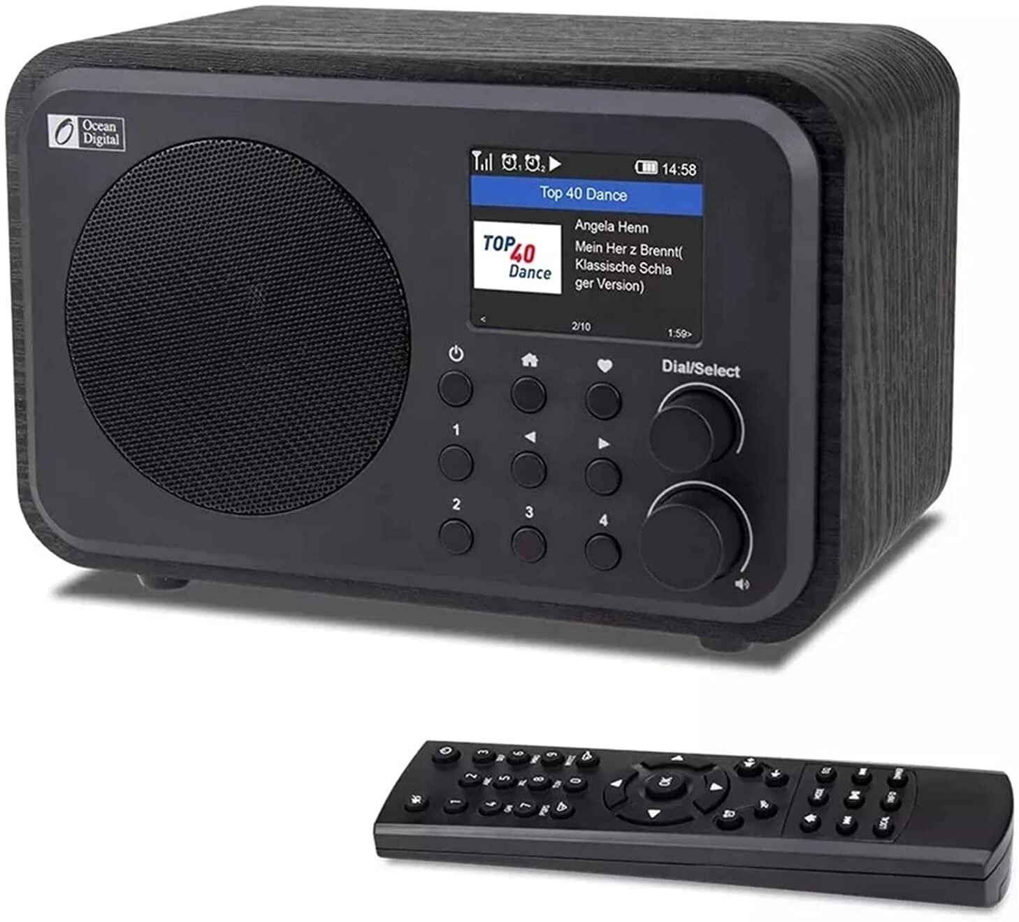 Интернет радио Ocean Digital WR-336F Black (Работа от аккумулятора Wi-Fi FM Bluetooth цветной дисплей выход на наушник пульт)