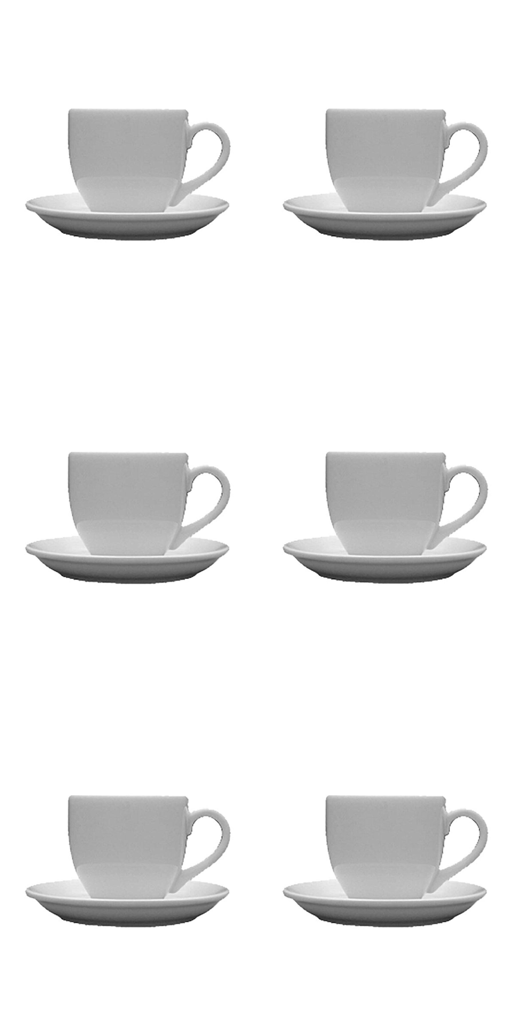 фото Набор из 6 кофейных чашек "Ameryka" 10х6,7х6 см, 100 мл, белый, фарфор, Lubiana, 0170