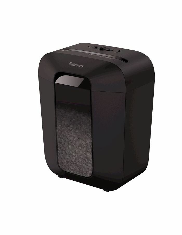 Fellowes Шредер PowerShred LX50 FS-44060(01) черный {DIN P-4 4х37мм 9лст 17 лтр уничт: скрепки скобы карты}