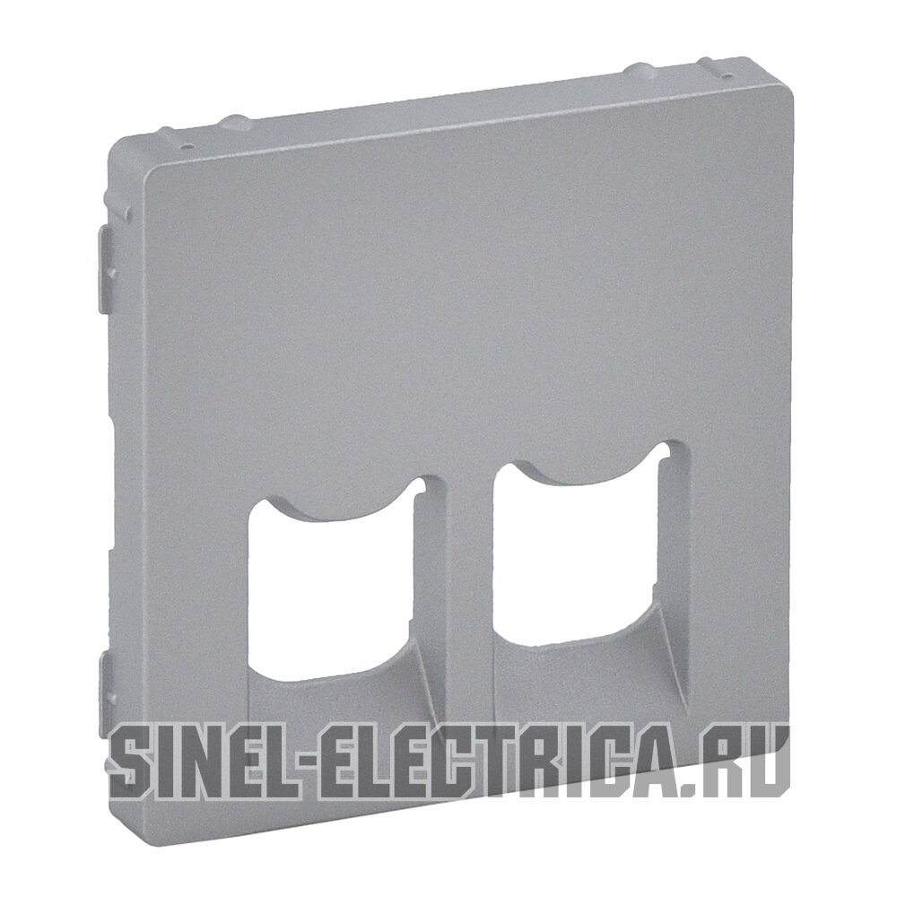 фото Лицевая панель для двойных телефонных/информационных розеток Valena Life (алюминий)