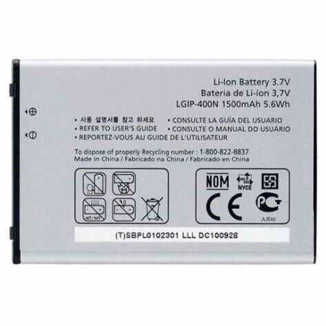 LG 400N GX200 GM750 GW620 GX500 GT540 P500 Аккумуляторная батарея