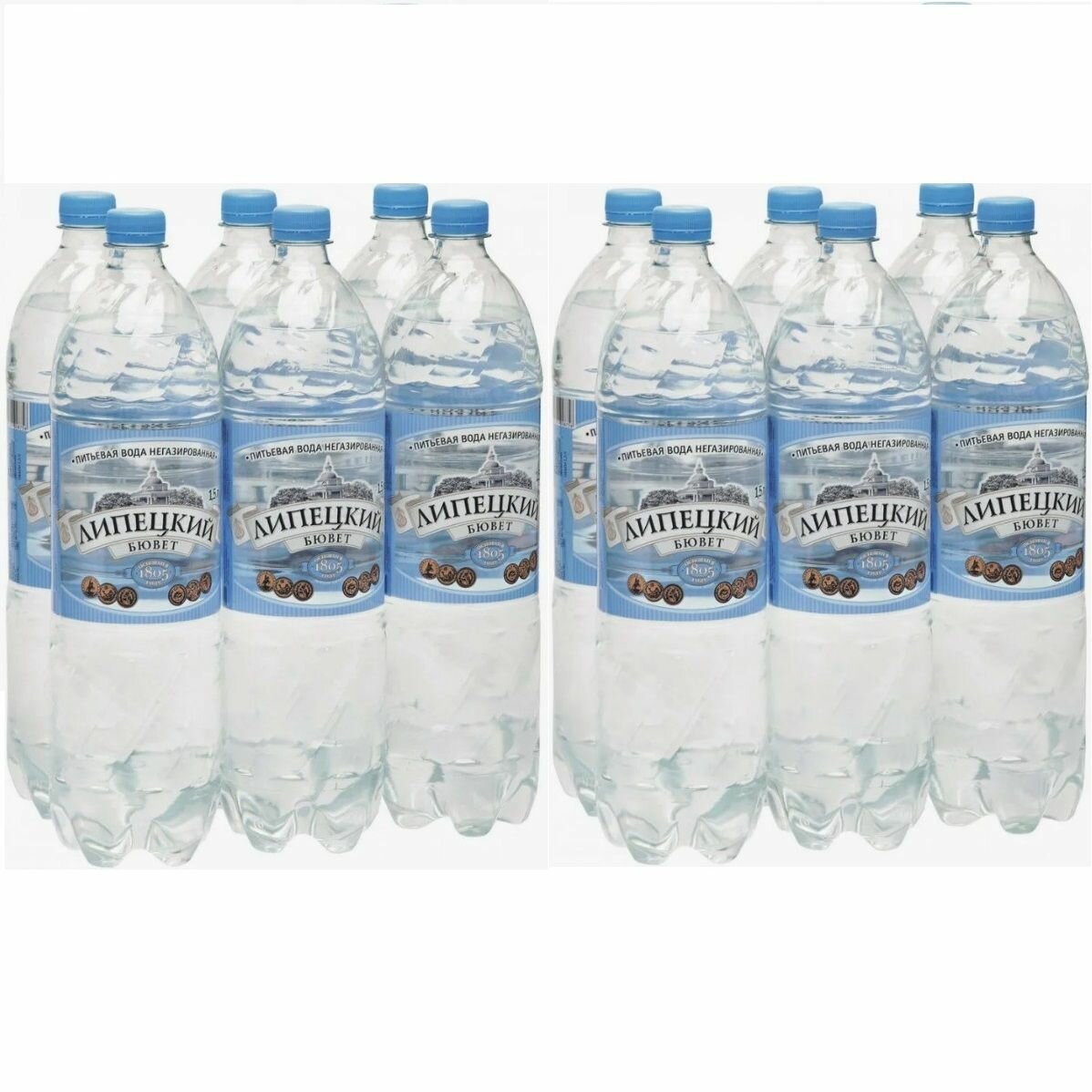 Липецкий Бювет 1,5л*6 шт, негазированная вода - 2 упаковки