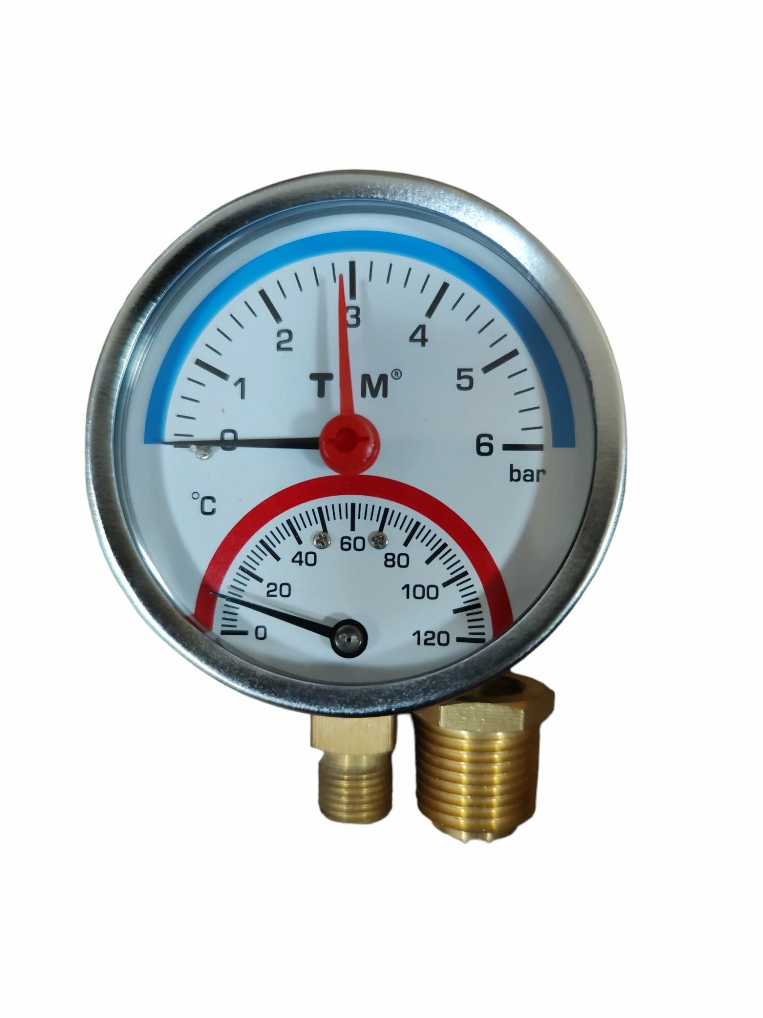 Термоманометр радиальный TIM 6 Бар 120 1/2