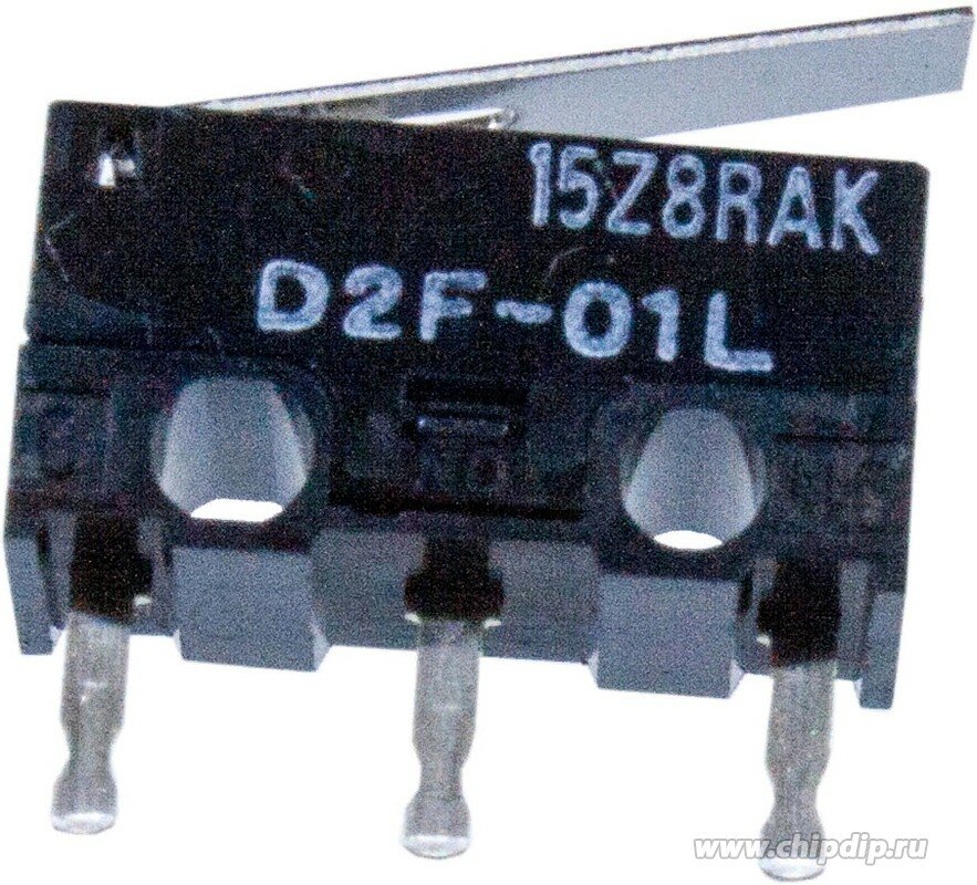 D2F-01L, Микропереключатель с лапкой 0,1А/30VDC