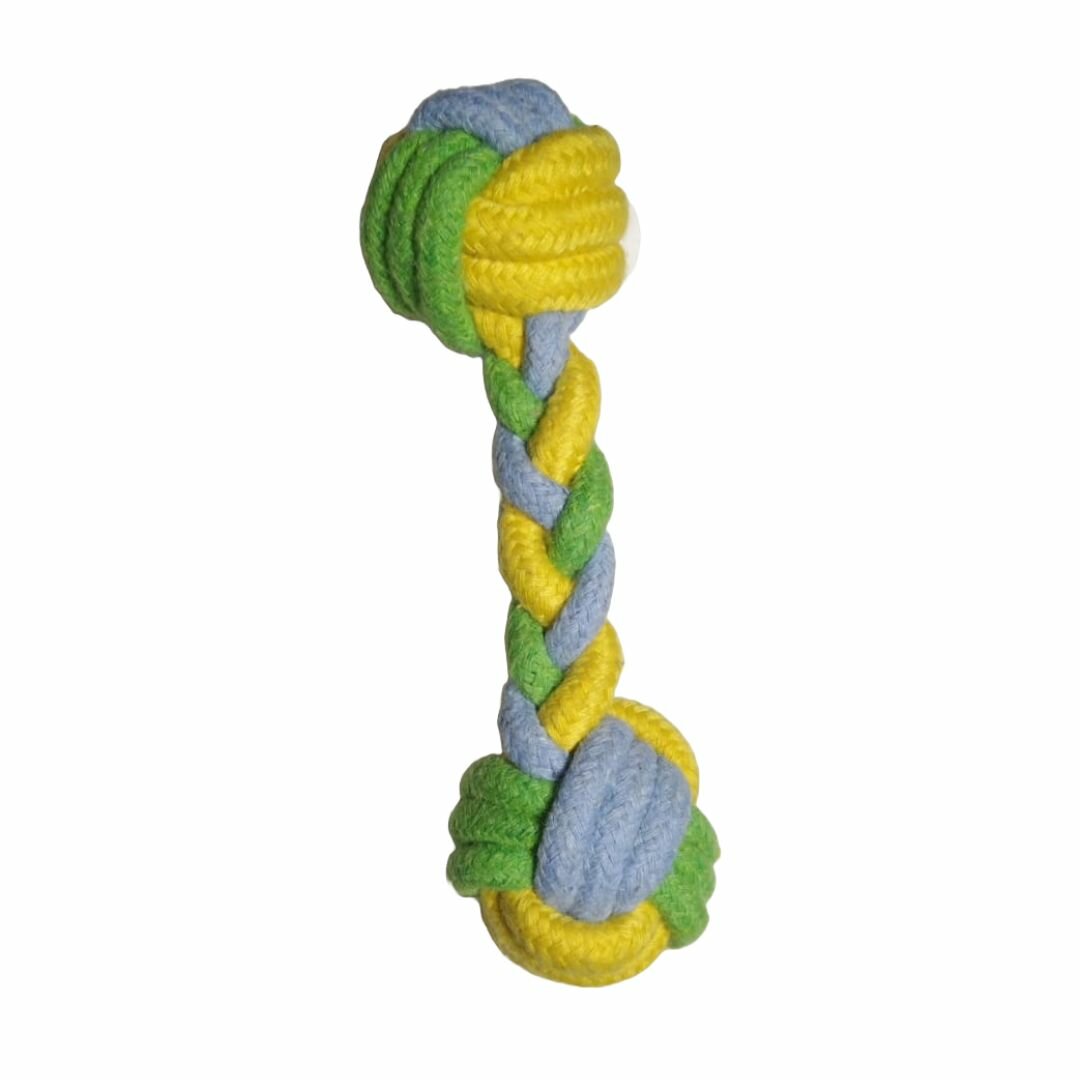 Веревочная игрушка для животных "Плетеная гантель" - фотография № 3