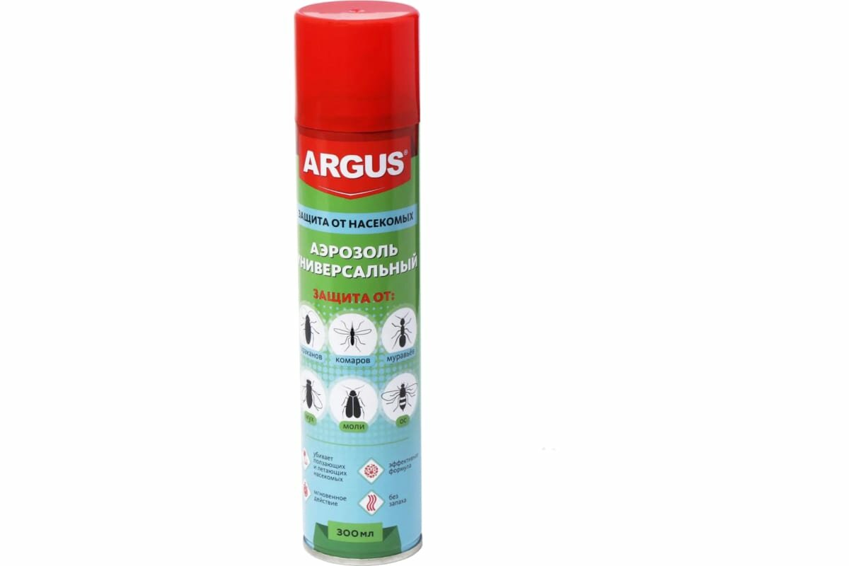 Аэрозоль ARGUS Дихлофос №1 от всех насекомых Универсальный Без запаха, 300 мл AR-345-XXL