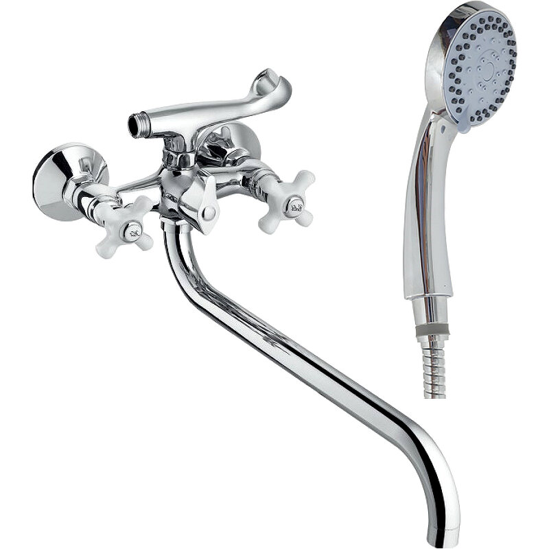 Смеситель для ванны Haiba (HB2018) с длинным изливом и душевой лейкой