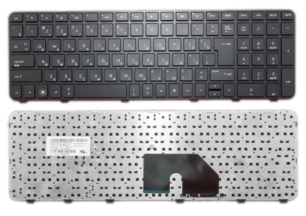Клавиатура для HP Pavilion dv6-6120sl черная с рамкой