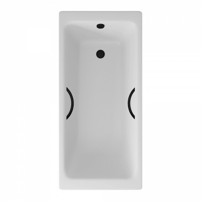 фото Delice Ванна чугунная Delice Parallel 170х80 с черными матовыми ручками DLR220502RB