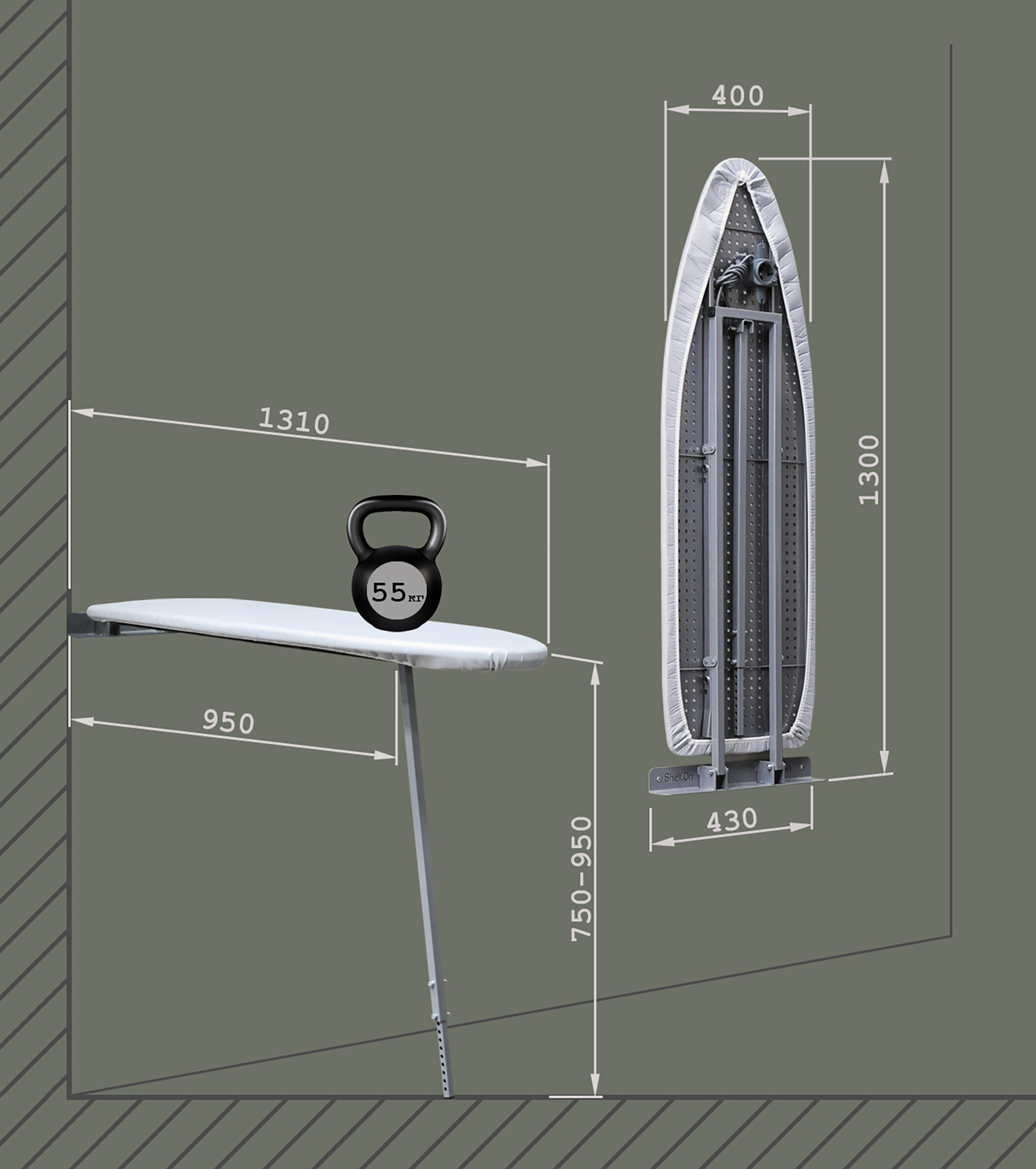 Shelf.On механизм настенной гладильной доски Айрон - фотография № 11