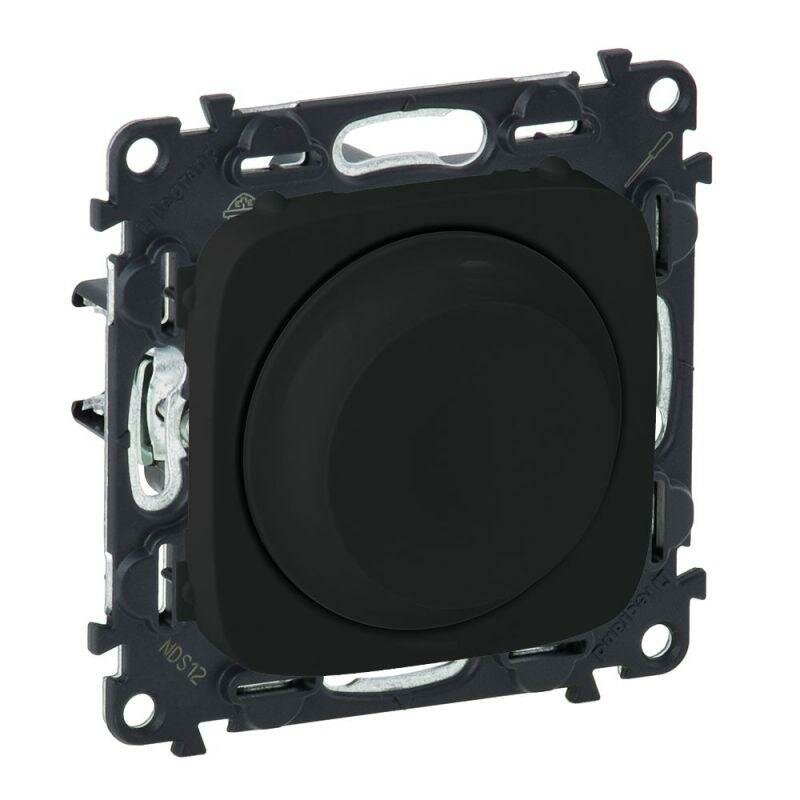 фото Светорегулятор универсальный Valena Allure с поворотной ручкой 300Вт без нейтрали с лиц. панелью антрацит Leg, LEGRAND 752980 (1 шт.)