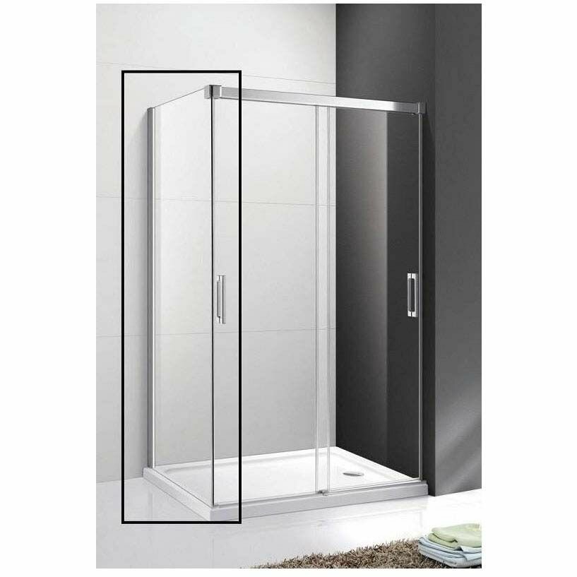 фото Боковая стенка Cezares TANDEM-SOFT-FIX-80-C-Cr-IV цвет профиля хром, стекло прозрачное 6 мм 190х80 см