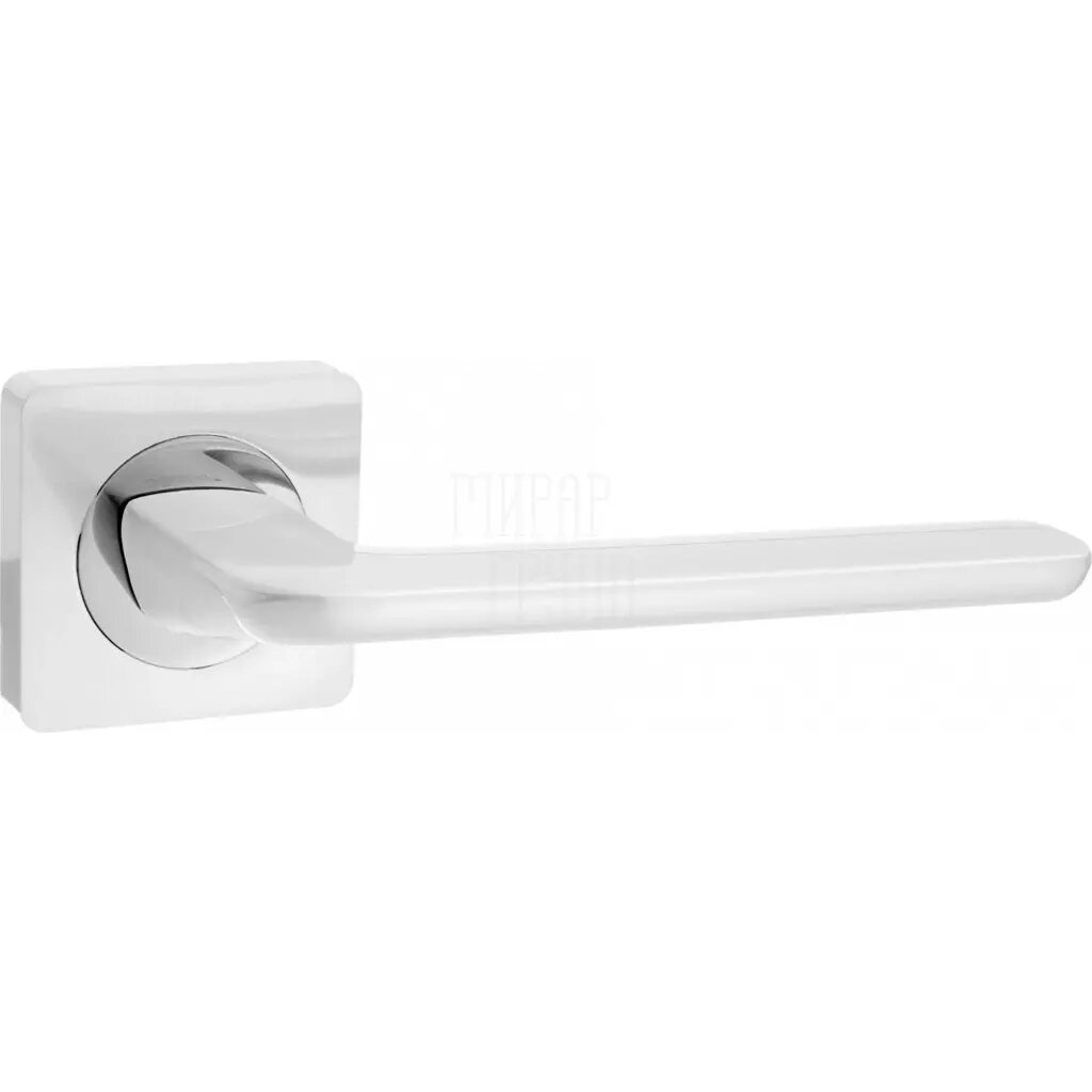 Дверная ручка Renz Лана (матовый супер белый; хром блестящий) INDH 95-02 МSW/CP