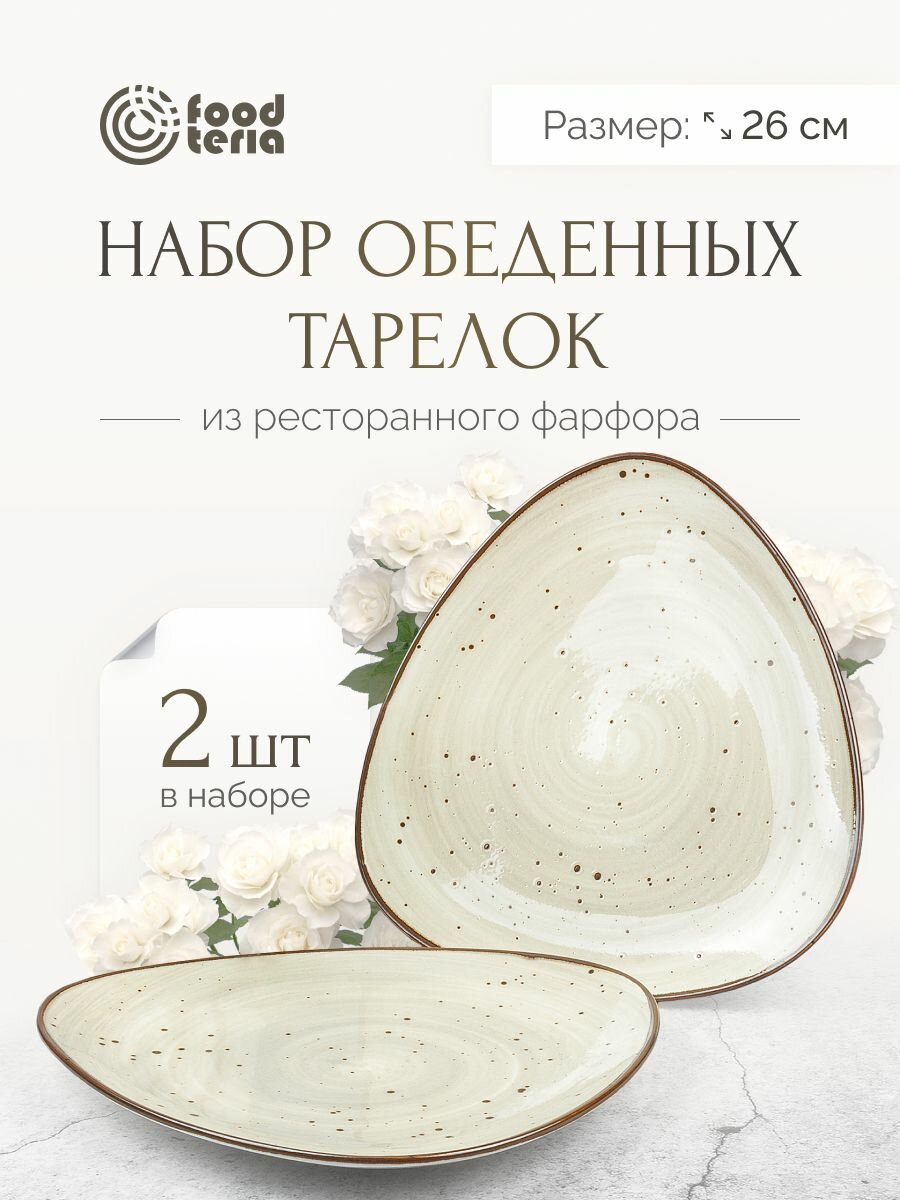 Набор обеденных тарелок Foodteria TT265G2 2 шт бежевый 26 см