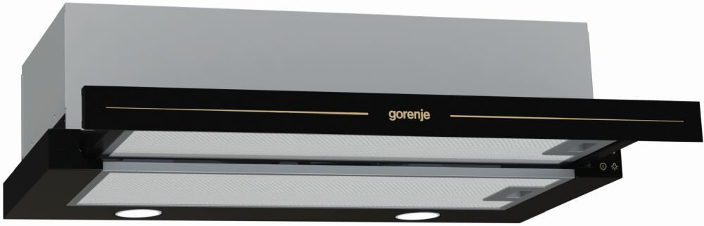 Вытяжка встраиваемая Gorenje BHP62CLB антрацит управление: кнопочное (1 мотор)