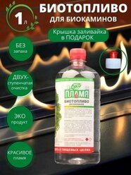 1 литр / Биотопливо для камина / ЭКО Пламя / Двойной очистки / Без запаха