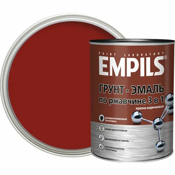 Грунт-эмаль по ржавчине 3 в 1 Empils PL цвет красно-коричневый 0.9 кг