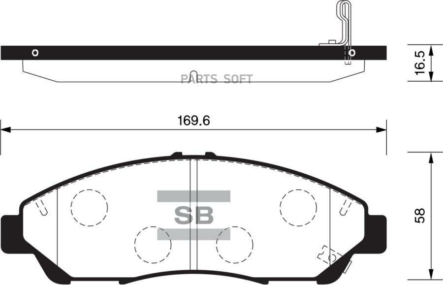 sp1452sns_[45022stxa00] !колодки дисковые п.\ acura mdx/zdx 07-11, honda pilot 09-11