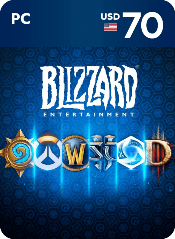 Пополнение счета Blizzard (Battle net) на 5 – 50 USD ($) / Код активации Доллары / Подарочная карта Близзард (Батл нет) / Gift Card (США)