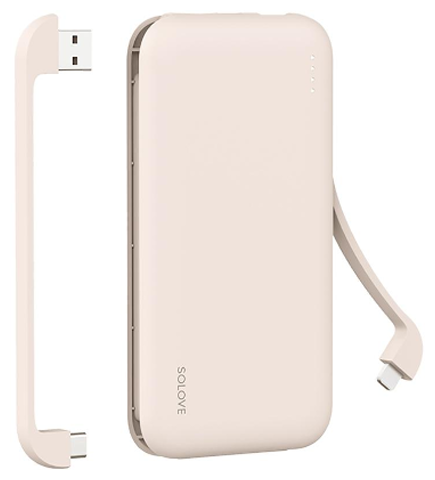 Внешний аккумулятор Solove Power Bank 10000mAh W7 RU (Beige)